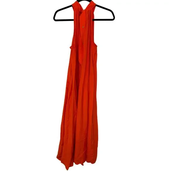 COS Bright Orange Halterneck Maxi Dress Minimalist Resort Elegant 12 Resortewar - Picture 5 of 8